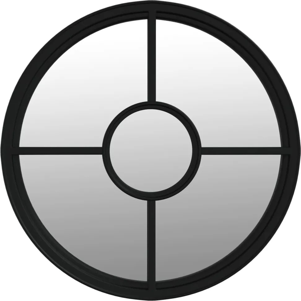 vidaXL Oglindă rotundă,negru,60x4 cm,fier,pentru utilizare în interior