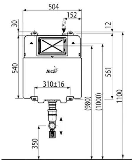 Rezervor wc incastrat Alcaplast, Basicmodul, slim, pentru montare in zidarie, pentru wc stativ, 8.4 cm