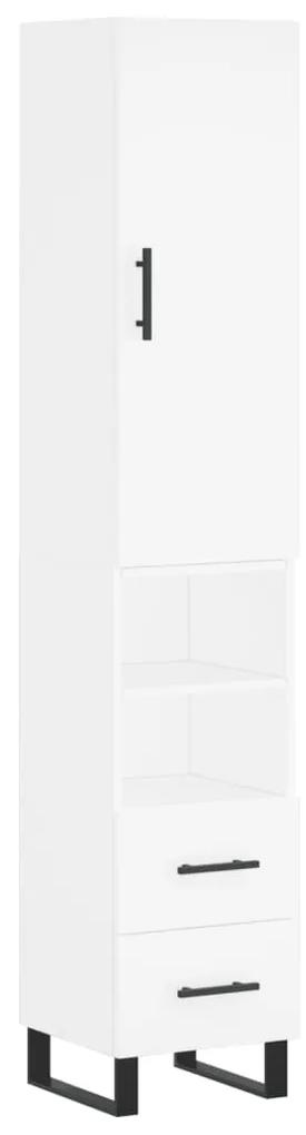 3198937 vidaXL Dulap înalt, alb, 34,5x34x180 cm, lemn prelucrat