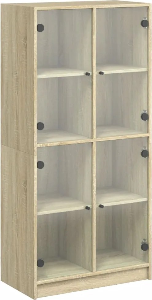 vidaXL Dulap înalt cu uși, stejar sonoma, 68x37x142 cm, lemn compozit