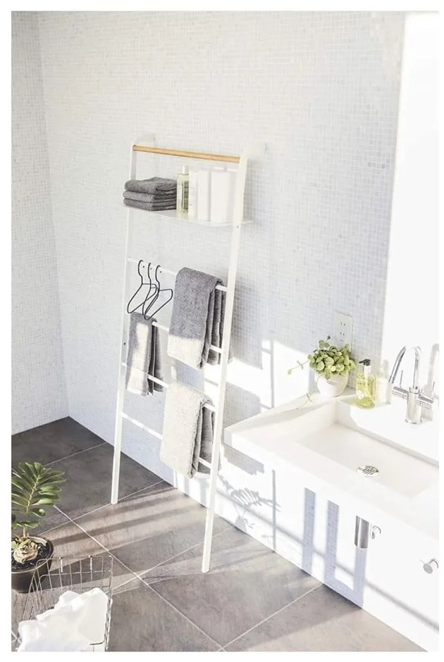 Cuier cu raft YAMAZAKI Tower Ladder, alb