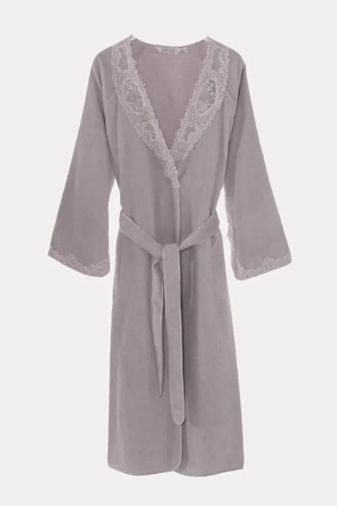Halat elegant DESTAN de damă în cutie cadou S Violet / Liliac
