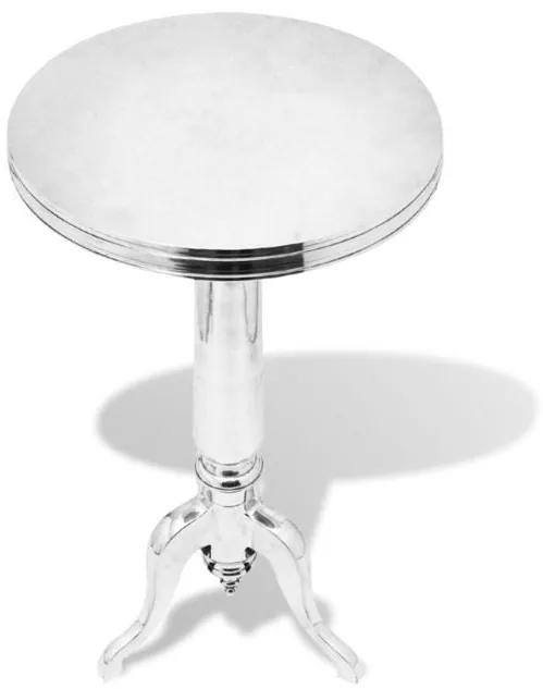Masa laterala rotunda, vidaXL, Argintiu, 55 x 76 cm