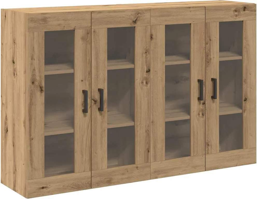 vidaXL Dulapuri de perete 2 pcs Stejar Artizanal 69,5 x 34 x 90 cm