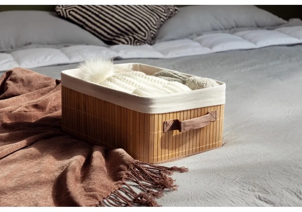 Coș de depozitare din bambus Compactor Carossa, maro