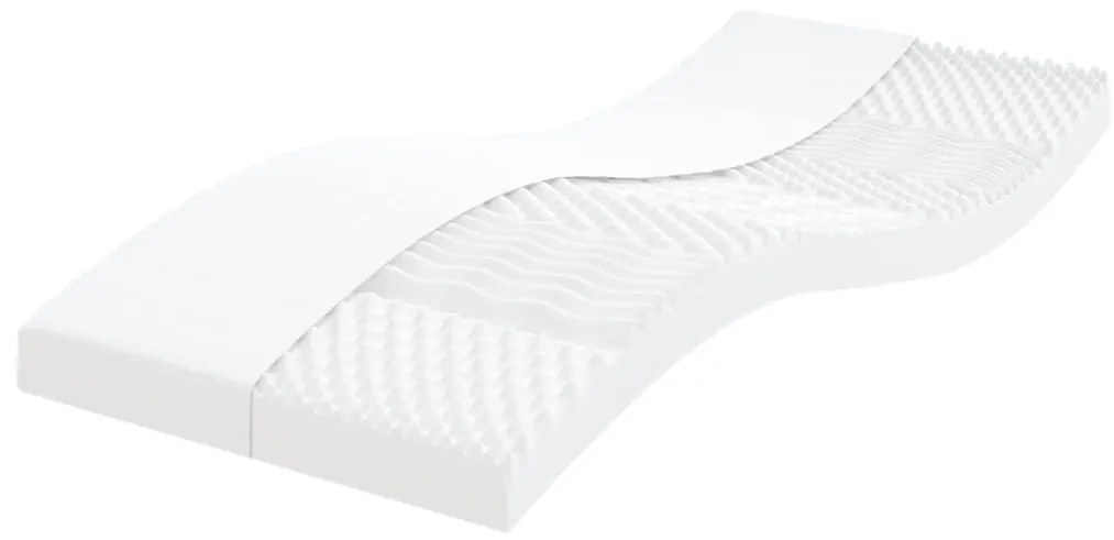 vidaXL Saltea din spumă, alb, 100x200 cm, duritate 7 zone 20 ILD