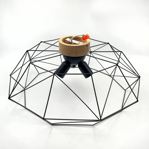 Brilagi - Plafonieră WOODY BASKET 3xE27/60W/230V, diam. 60 cm, stejar