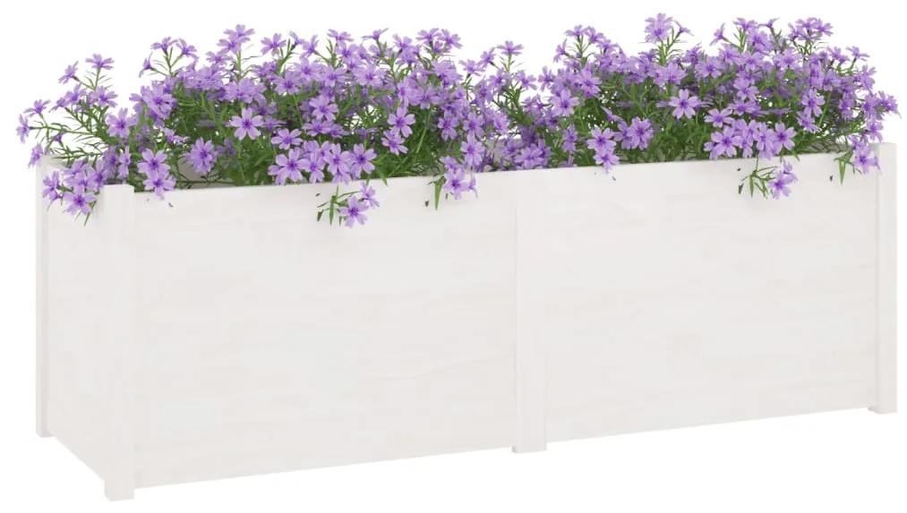 Jardiniera de gradina, alb, 150x50x50 cm, lemn masiv de pin 1, Alb