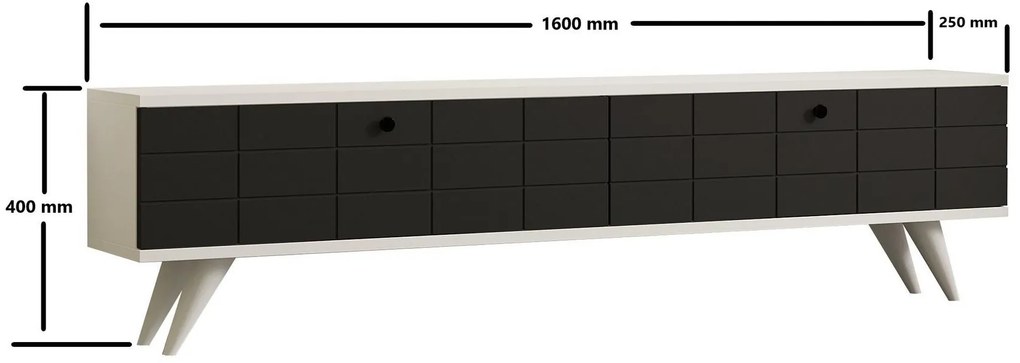 Masă TV/Dulap Butepe (antracit + alb) . Promo -28%. 1095159