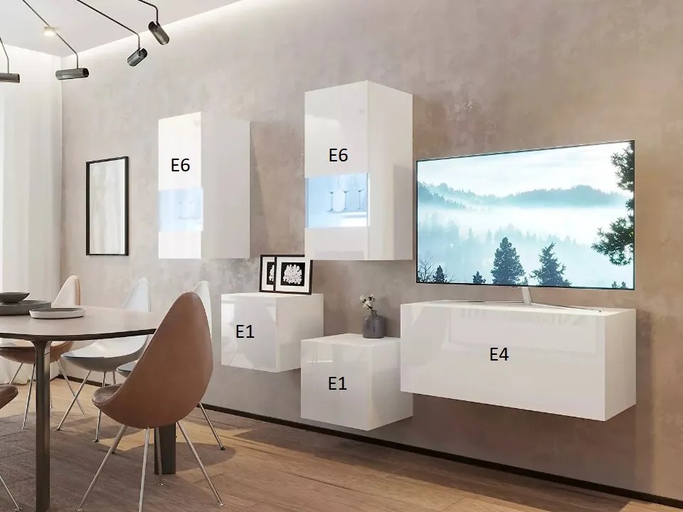 Mobilier living Berny 67 (Negru + Negru lucios). 1087197