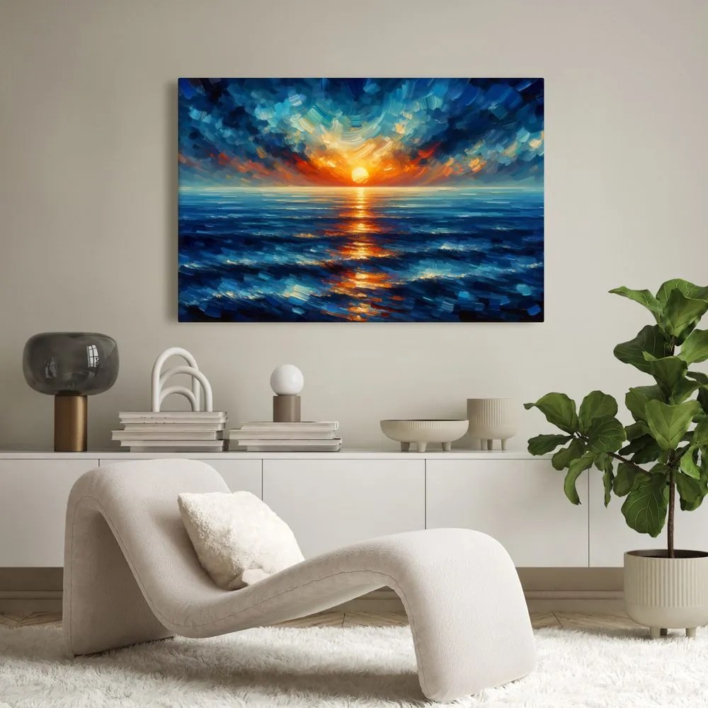 Tablou apus de soare peste ocean