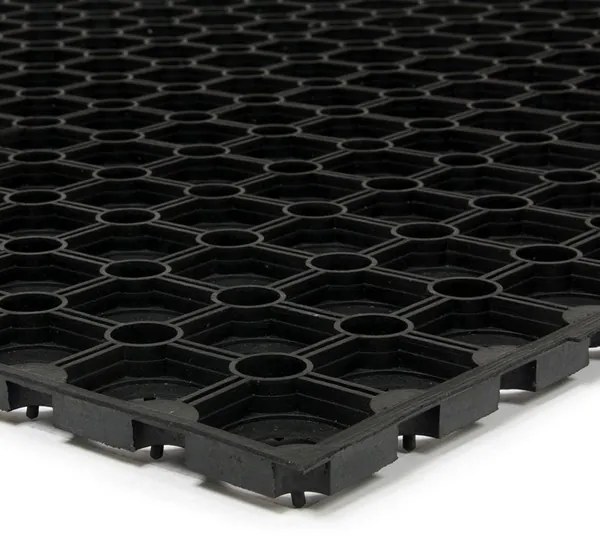 Covoraș de curățare din cauciuc Fagure 40 x 60 x 1,6 cm, negru