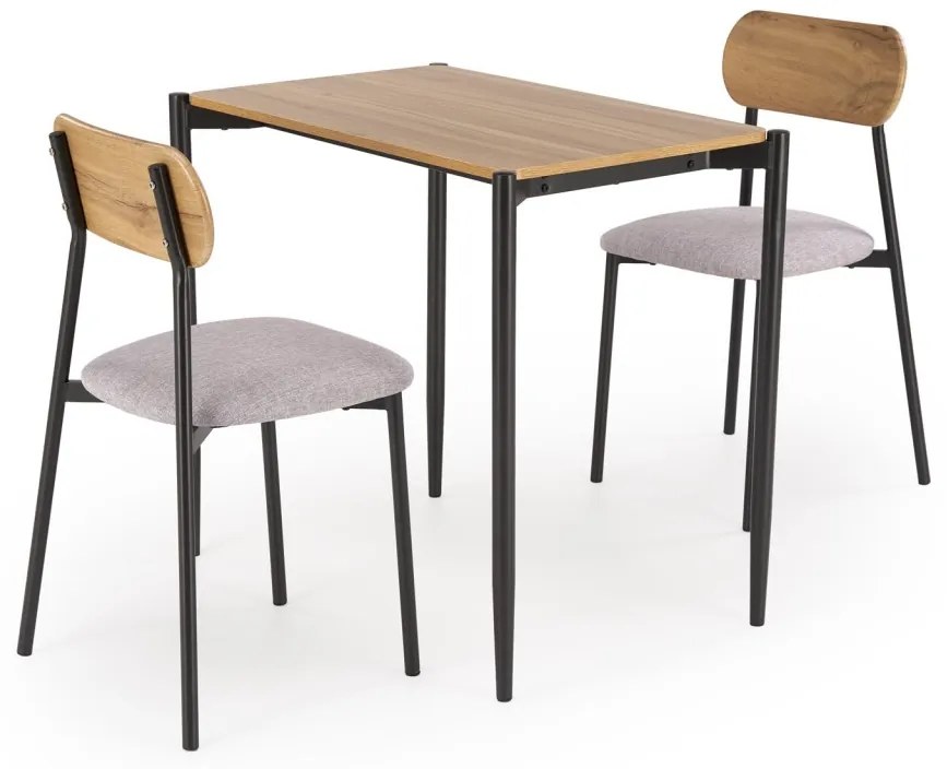 Set masa + 2 scaune Nando natur/negru