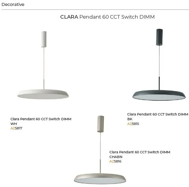 Lustra LED suspendata CLARA 60 CCT SWITCH dimm champagne