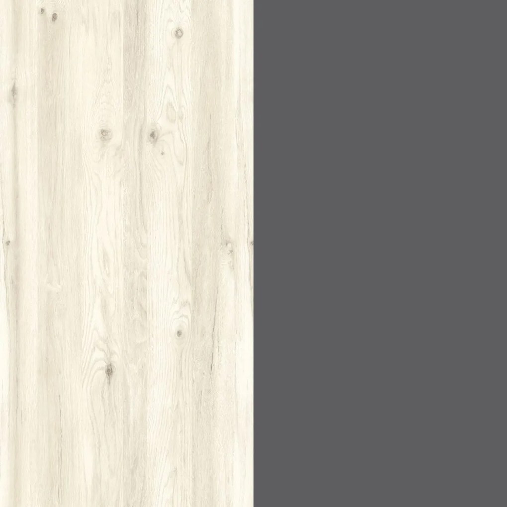 Comoda haaus Malmo, 3 Sertare, 2 Usi, Stejar Alb/Antracit, 120 x 42 x 80 cm