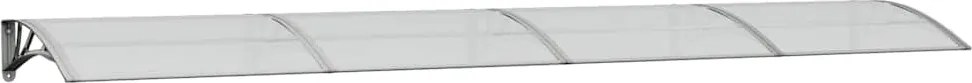 vidaXL Copertină de ușă, gri și transparent, 400x75 cm, policarbonat