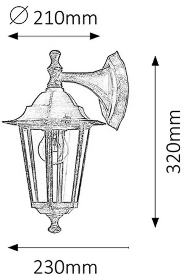 Lampă de perete Rabalux 8232 Velence, de exterior