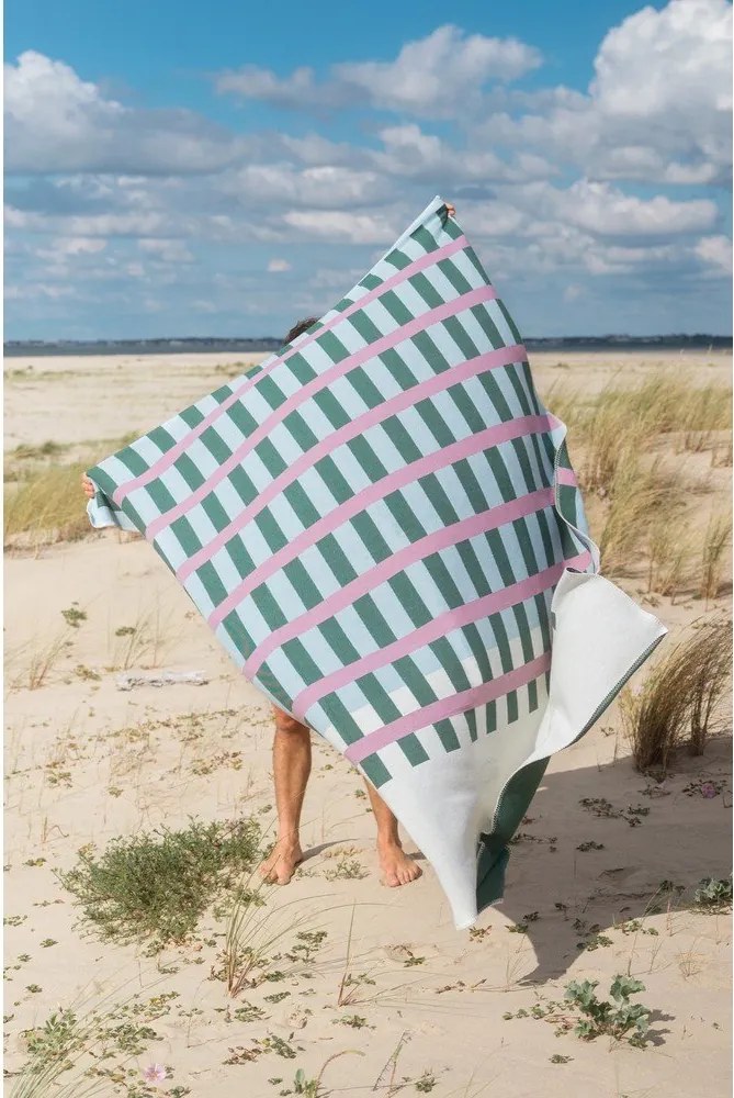 Pătură verde/roz 160x200 cm Onu – noo.ma