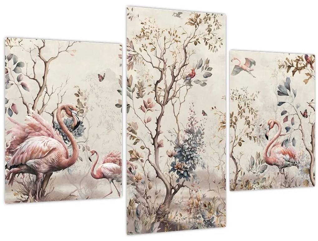 Tablou - Desen de flamingo (90x60 cm)