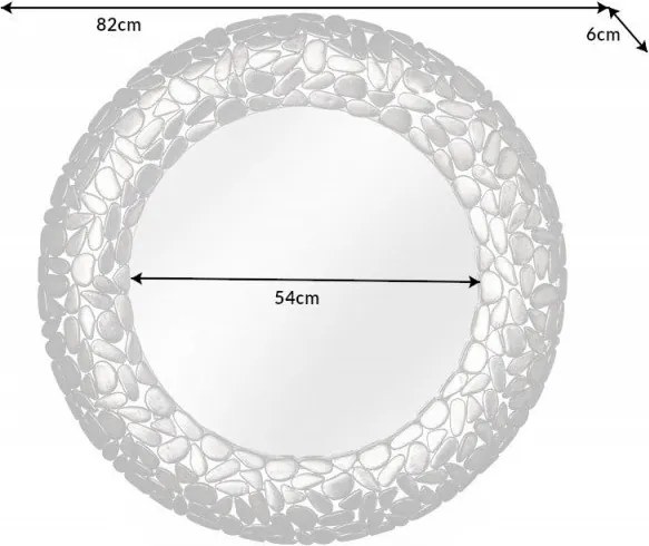 Oglinda de perete decorativa Stone Mosaic 82cm argintiu