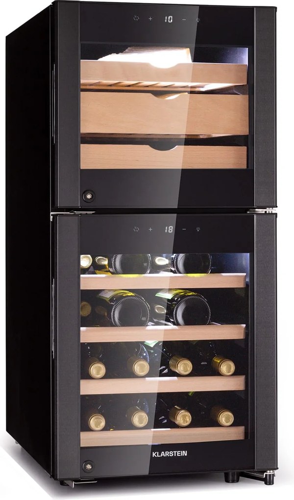 Klarstein El Dorado 89, frigider pentru vin și brânză, 2 zone, ecran tactil, 89L, LED