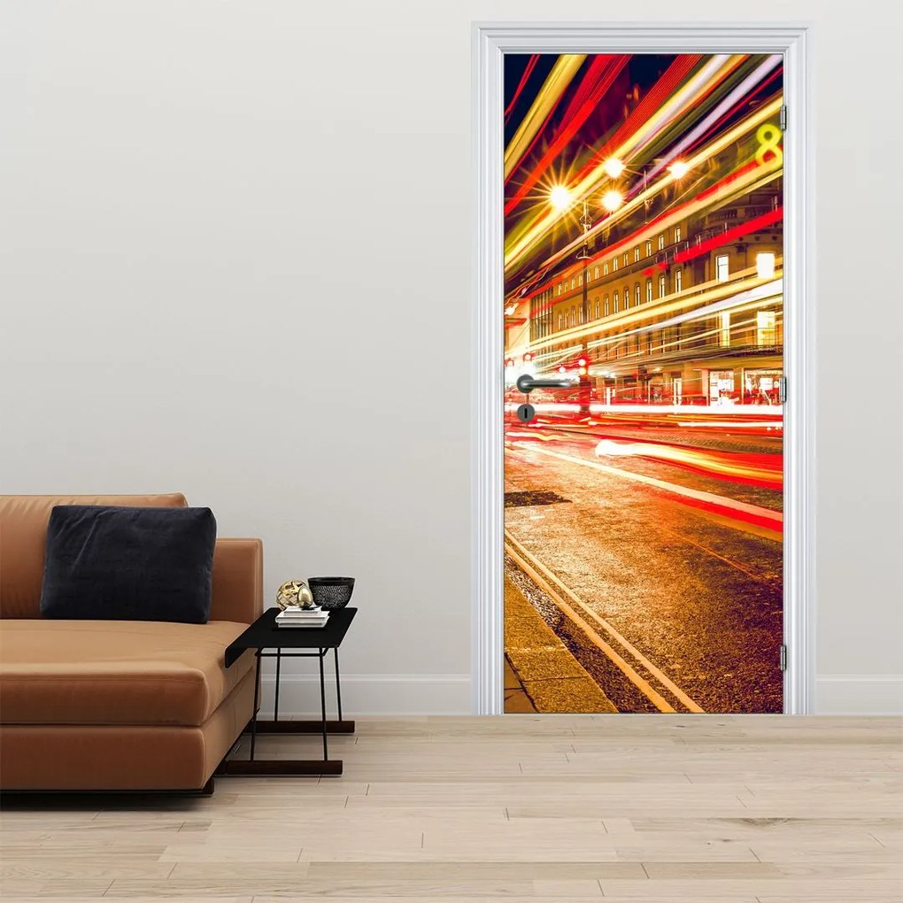 Fototapet pentru ușă - Cabina telefoncă roșie din Londra (95x205cm)