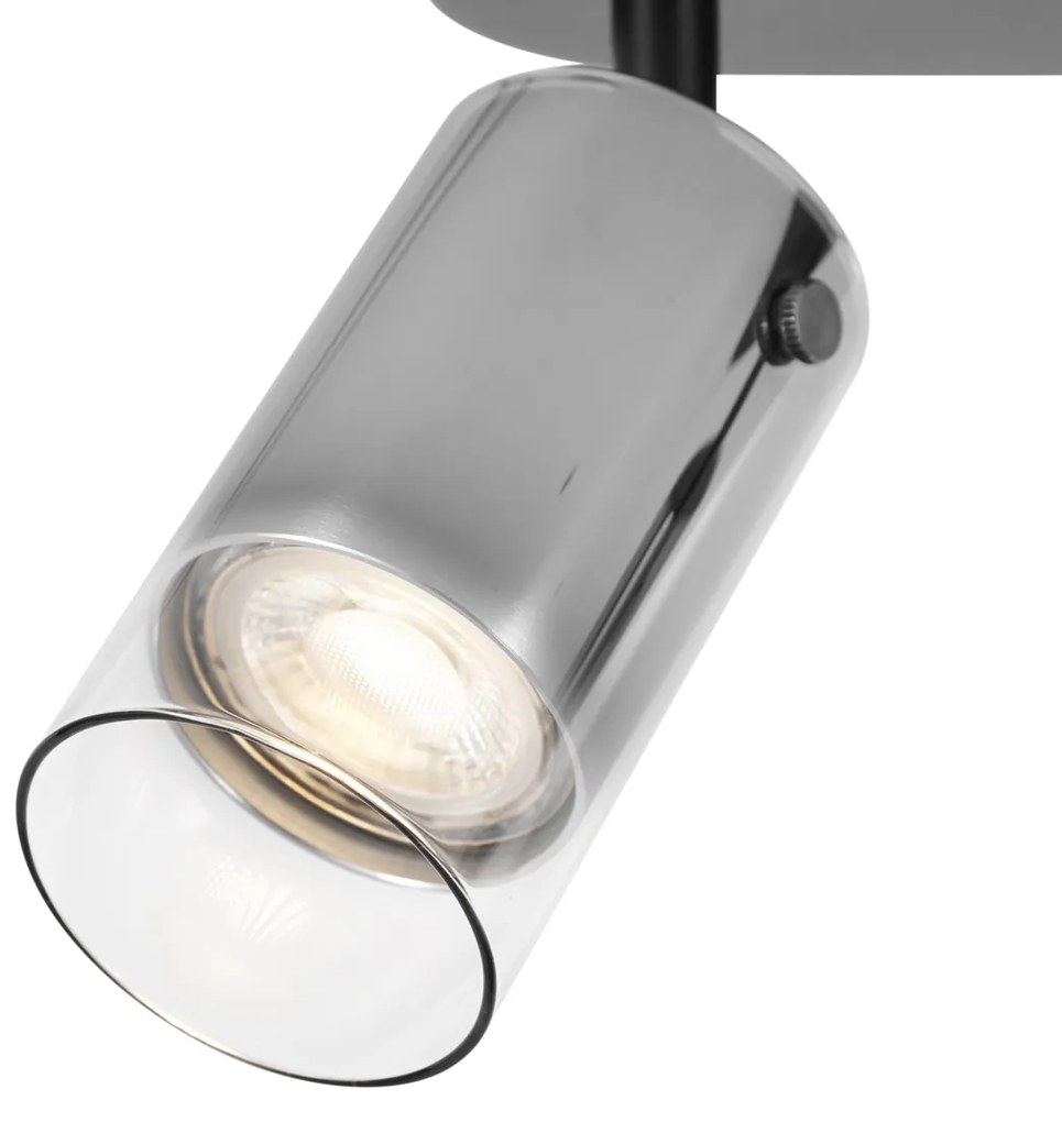 Spot modern de tavan Gunmetal cu 2 lumini rotativ și reglabil - Drain