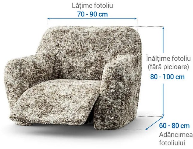 Huse bielastice MARMO bej fotoliu de relaxare (l. 70 - 90 cm)