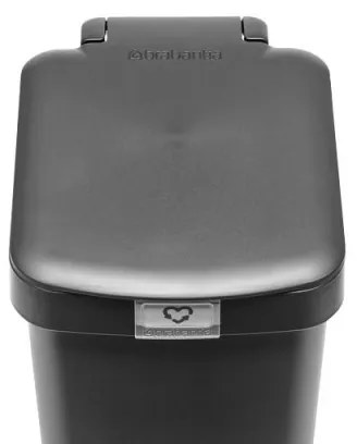 Cos de gunoi cu pedala Brabantia StepUp 1008476, 10 L, Materiale ecologice, Deschidere mare, Gri Inchis