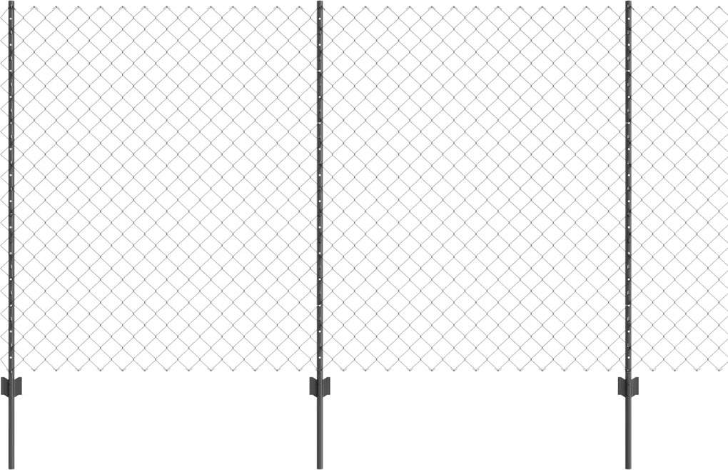 vidaXL Gard cu Stâlp Gri 1,4 x 25 m Oțel și PVC