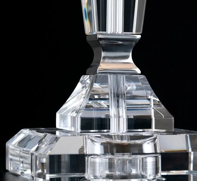 Veioza, lampa de masa design LUX VERONIQUE, crom/ abajur alb