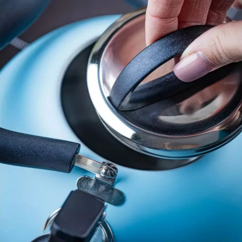 Ceainic cu fluier Kinghoff KH 1857, 1.8 l, Inductie, Maner izolat termic, Albastru