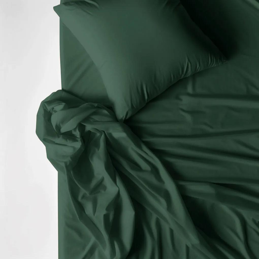 Goldea lenjerie de pat din 100% bumbac - verde închis 140 x 220 și 50 x 70 cm