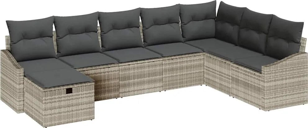 vidaXL Set de canapele pentru grădină cu pernă 8 pcs poliratan