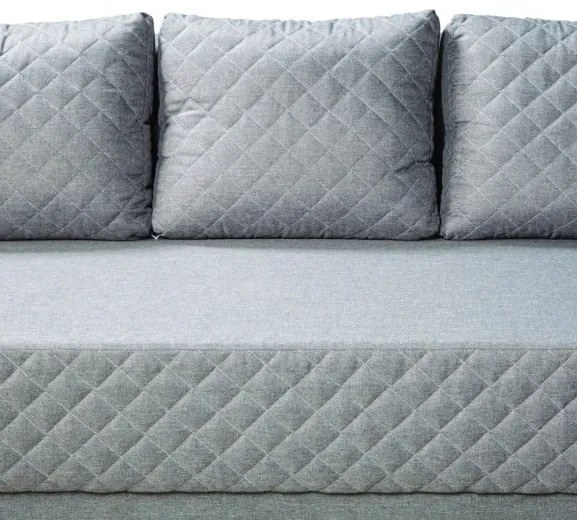 Canapea Extensibila Cu Lada De Depozitare Karla, Argintiu, 212 x 95 x 79 Cm