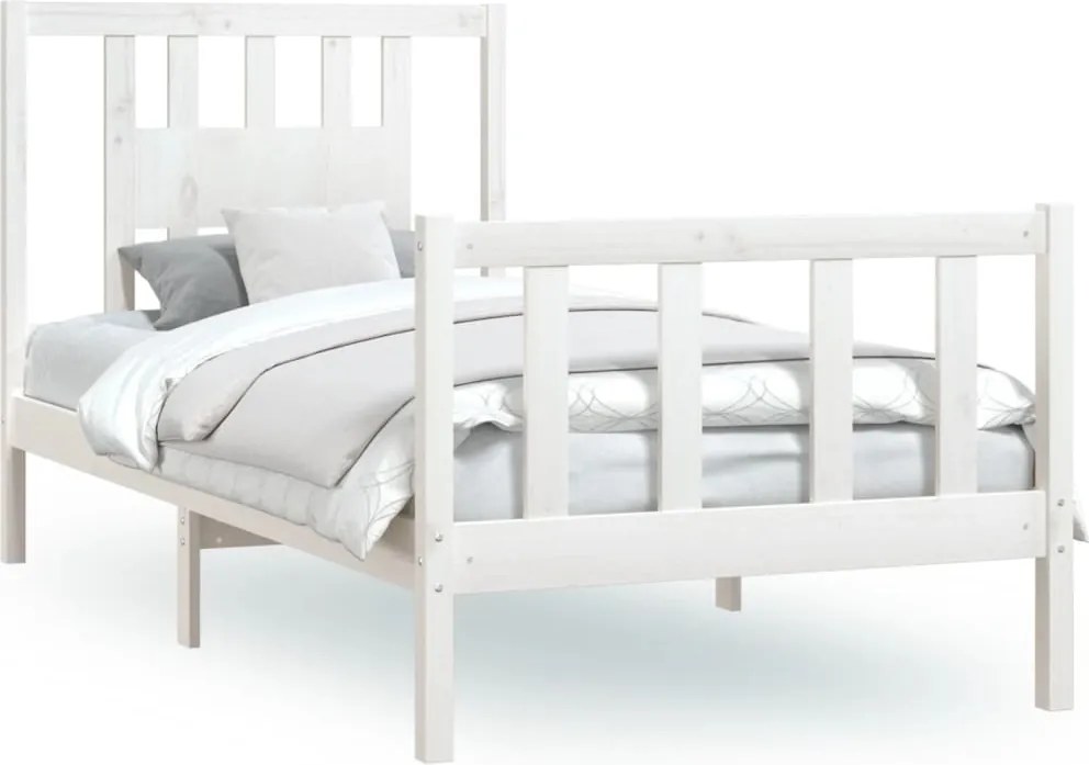 vidaXL Cadru de pat cu tăblie, 90x200 cm, lemn masiv de pin