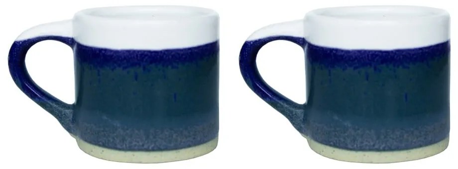 Căni albastru-închis 2 buc. pentru espresso din gresie 80 ml Marlow – Sass &amp; Belle