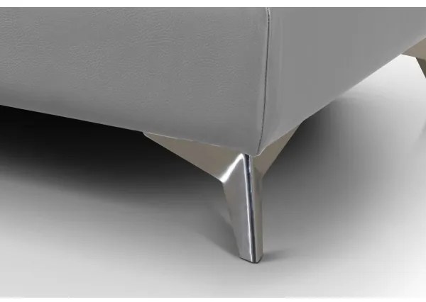 Canapea colțar extensibilă din piele SALERNO II stânga, gri