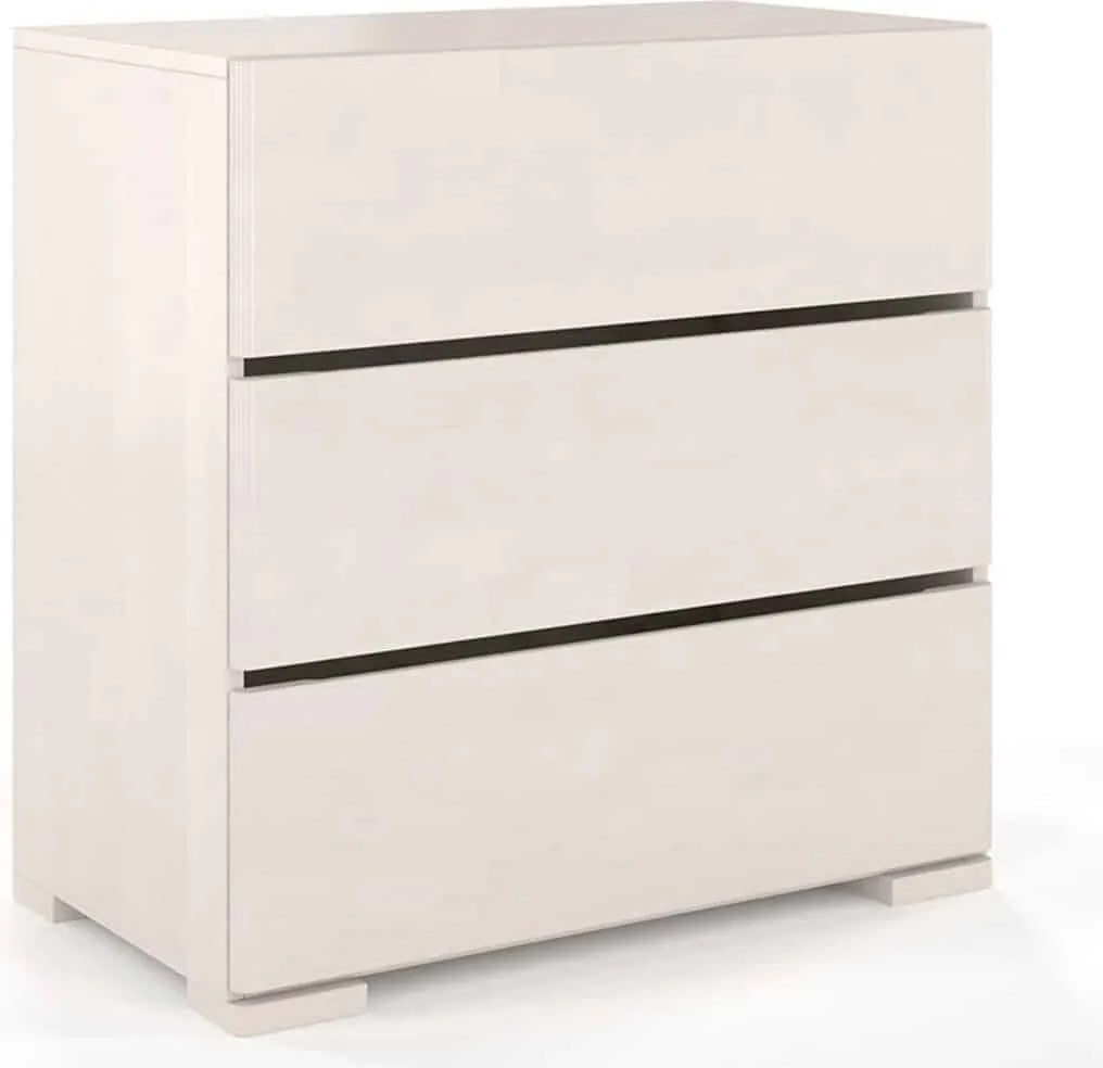 Comodă lemn masiv TerraCraft Fag 3 Sertare, 80 × 45 × 81 cm - Natural