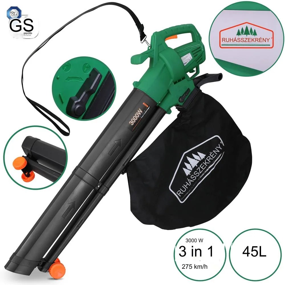Deuba Aspirator electric de frunze 3 in 1