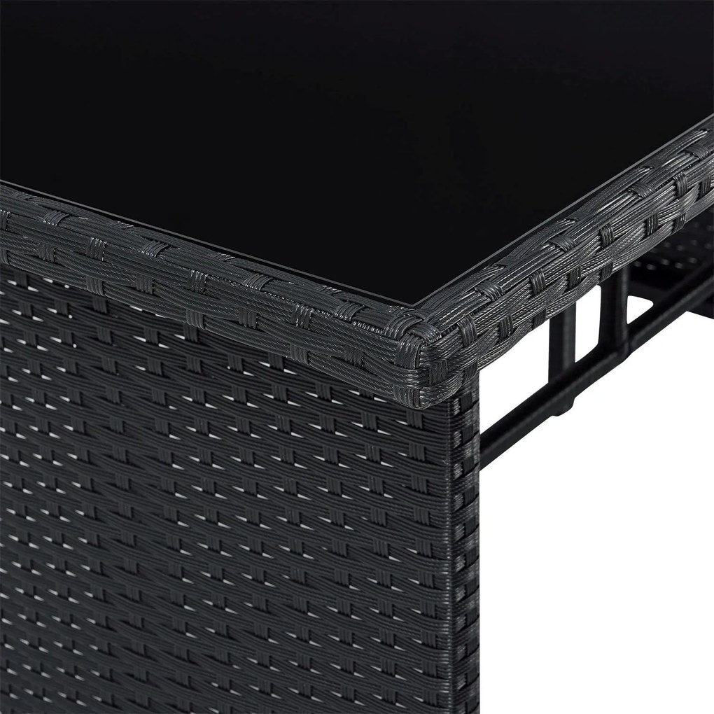 Jusky Set ratan de gradina Manacor - perne negre, albe