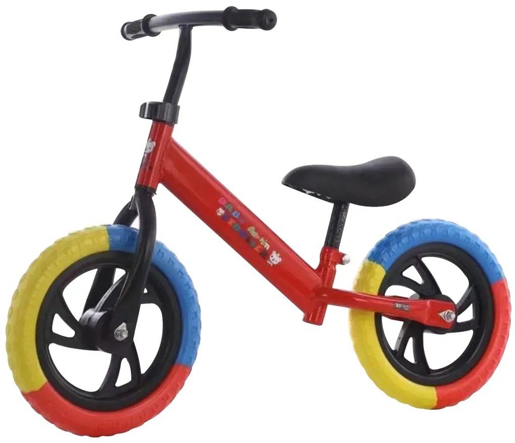 Bicicleta de echilibru fara pedale, 2 - 5 ani, Rosu, Roti in 3 culori