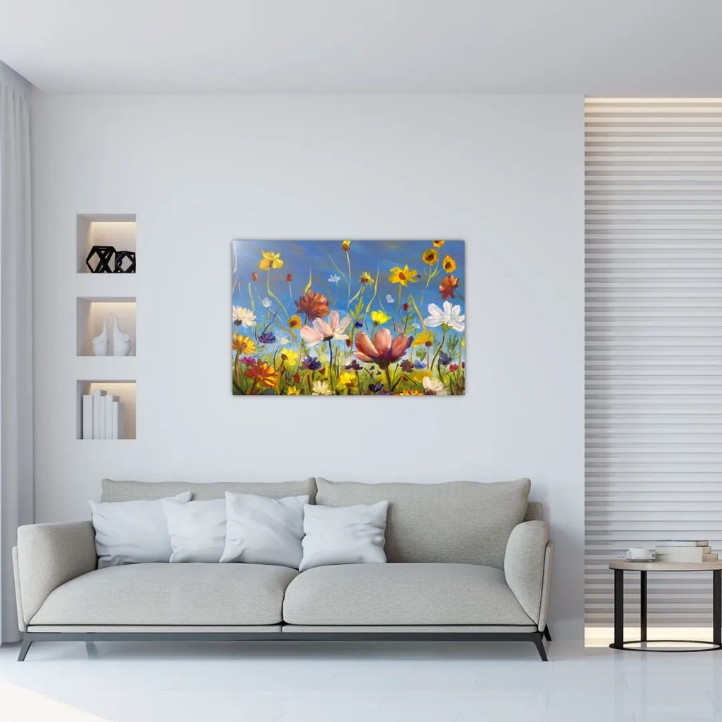 Tablou cu luncă înflorită (90x60 cm)