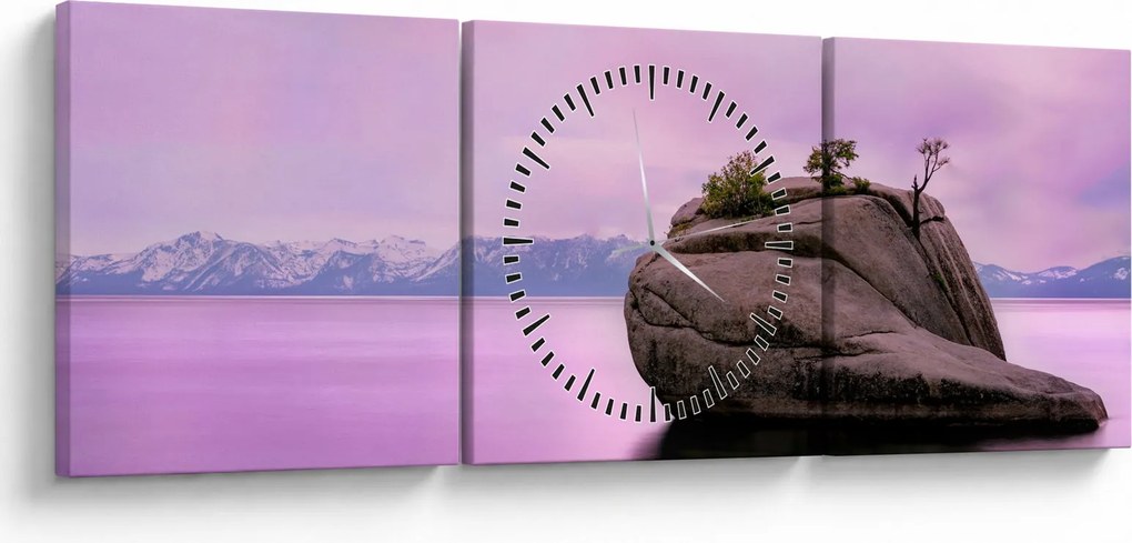 Tablou cu piata în mare (cu ceas) (90x30 cm)