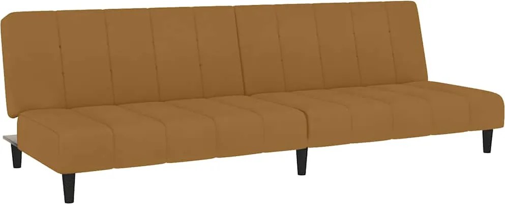 vidaXL Canapea extensibilă cu 2 locuri, maro, catifea