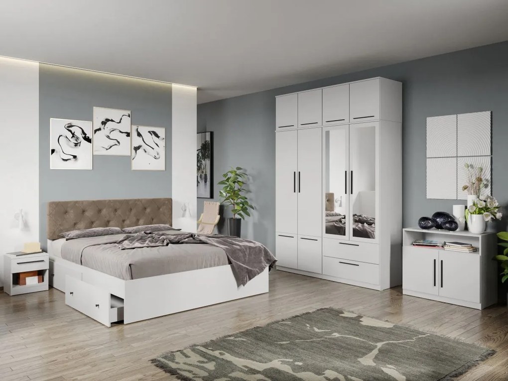Set mobila dormitor complet Alb Levi C23