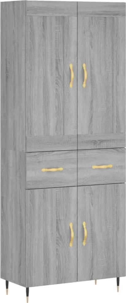 vidaXL Dulap înalt, gri sonoma, 69,5x34x180 cm, lemn compozit