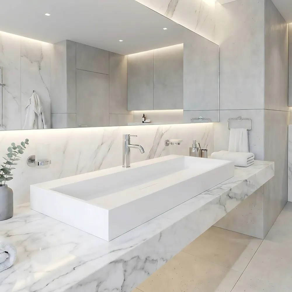 Lavoar pentru blat GOYA 100 cm alb