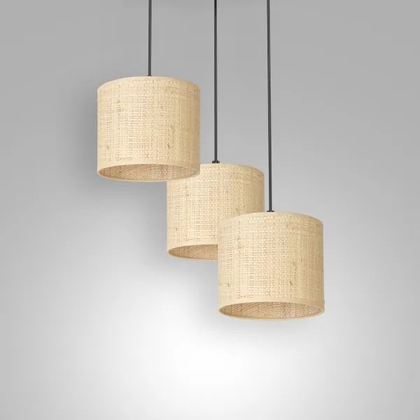 Lustră pe cablu RATTAN 3xE27/60W/230V ratan