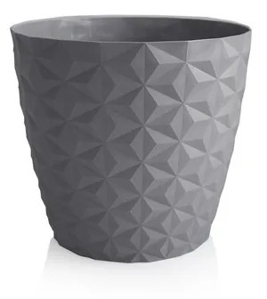 Ghiveci reciclat Crystal matt 16 cm, gri piatră, 16 cm